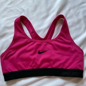 Pink Nike sports bra